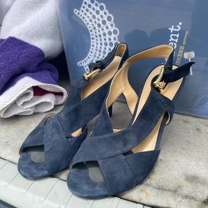 Michael Kors Navy Open Toed 3 Inch Heels